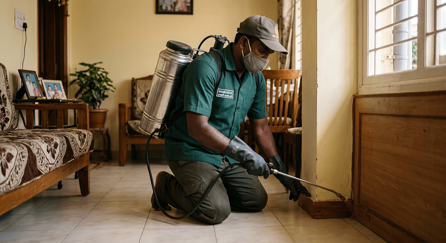 Chettinad Pest Control technician treating a home